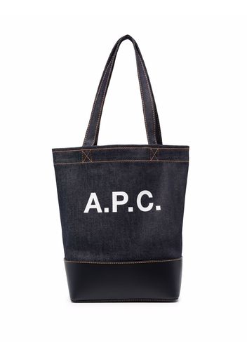 A.P.C. denim logo shoulder bag - Blu