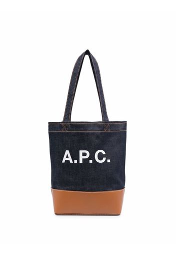A.P.C. logo-printed tote - Blu