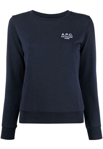 A.P.C. Skye logo-embroidered cotton sweatshirt - Blu