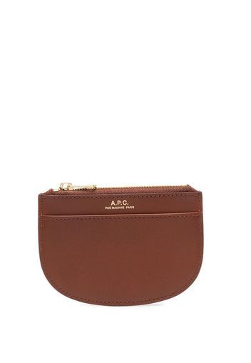 A.P.C. rounded leather purse - Marrone