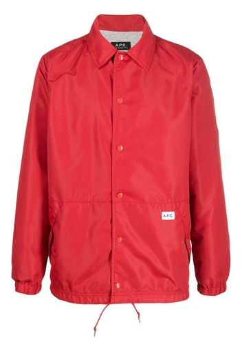 A.P.C. logo-patch shirt jacket - Rosso