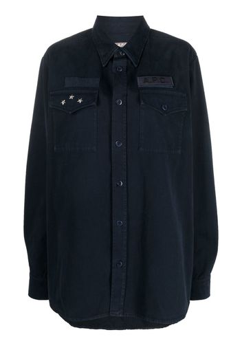 A.P.C. stud-embellished long-sleeve jacket - Blu