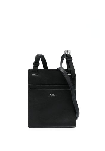 A.P.C. logo-print shoulder bag - Nero