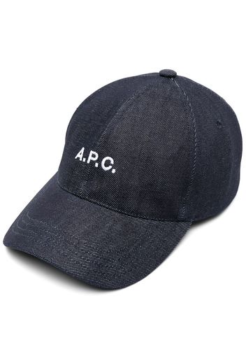 A.P.C. embroidered logo cap - Blu