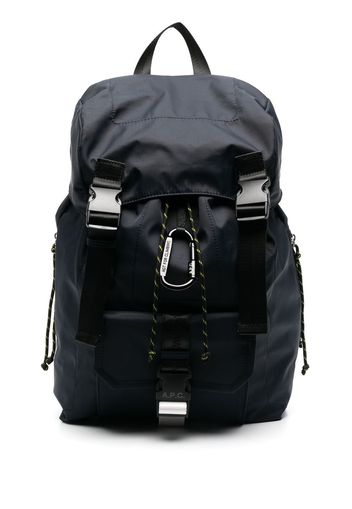 A.P.C. logo-patch backpack - Blu