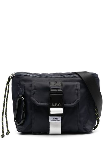 A.P.C. logo-patch belt bag - Blu