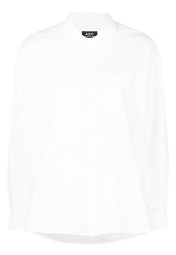 A.P.C. Boyfriend logo-embroidered shirt - Bianco