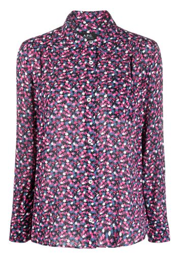 A.P.C. motif-print long-sleeve blouse - Rosa