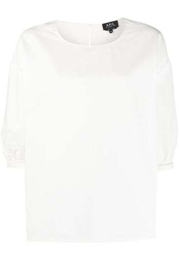 A.P.C. Georgia openwork cotton blouse - Bianco
