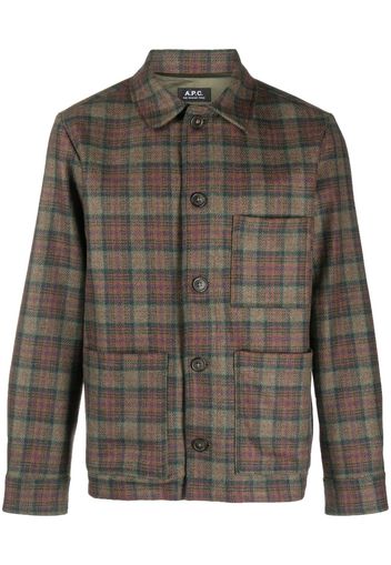 A.P.C. checked shirt jacket - Marrone