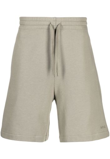 A.P.C. drawstring-waist track shorts - Verde