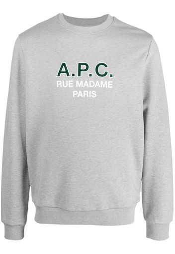 A.P.C. logo-print cotton sweatshirt - Grigio