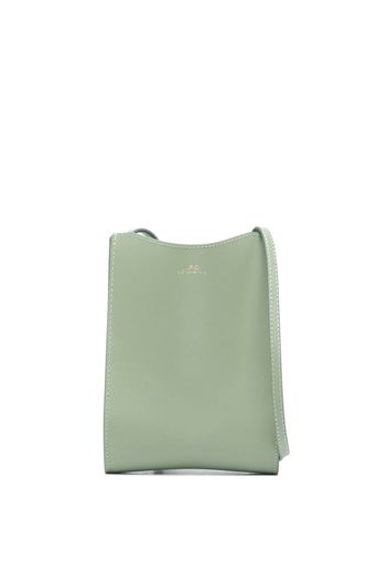 A.P.C. open-top leather crossbody bag - Verde