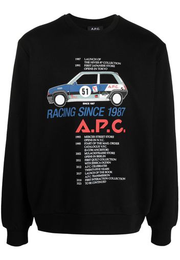 A.P.C. graphic-print cotton sweatshirt - Nero