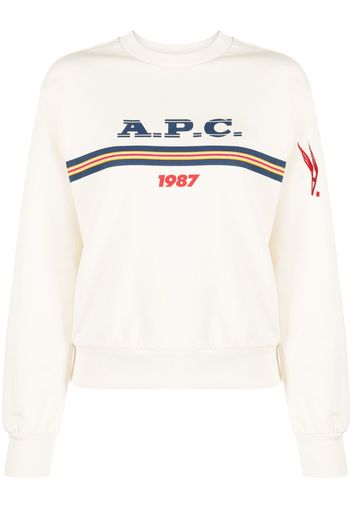 A.P.C. Felpa con stampa - Bianco