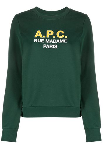 A.P.C. Felpa Madame con stampa - Verde