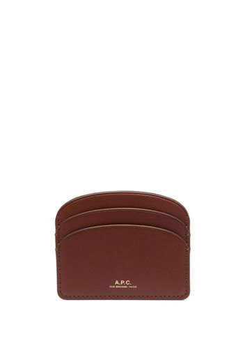 A.P.C. Demi-Lune leather cardholder - Marrone