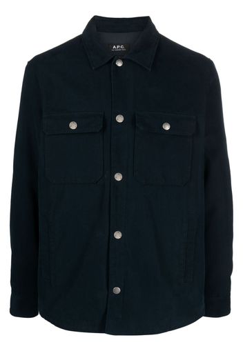 A.P.C. spread-collar cotton shirt jacket - Blu