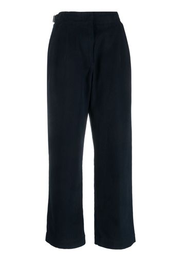 A.P.C. pleat-detail wide-leg cotton trousers - Blu