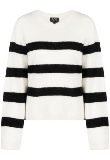 A.P.C. striped crew-neck jumper - Bianco