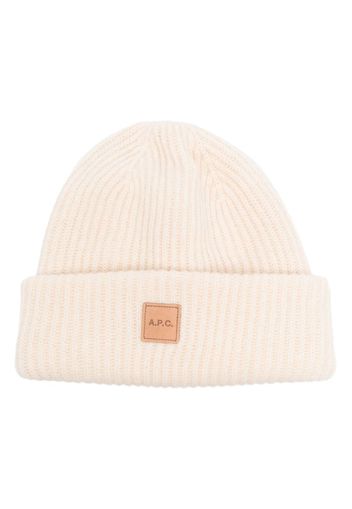 A.P.C. Michelle logo-patch beanie - Toni neutri