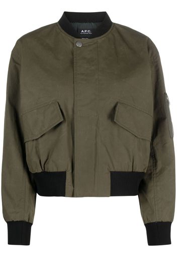 A.P.C. Hamilton cropped bomber jacket - Verde