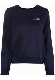 A.P.C. logo-print cotton sweatshirt - Blu