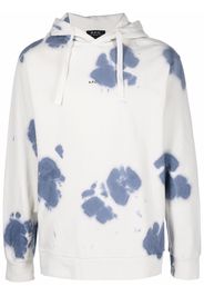 A.P.C. tie-dye print cotton hoodie - Bianco