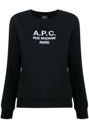 A.P.C. Tina logo-embroidered cotton sweatshirt - Nero