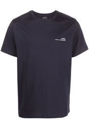 A.P.C. logo-print T-shirt - Blu