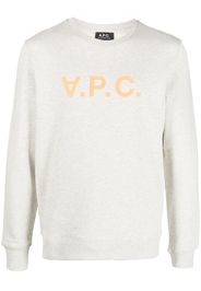 A.P.C. logo-print crew-neck sweatshirt - Toni neutri