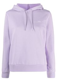 A.P.C. logo-print cotton-jersey hoodie - Viola