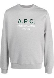 A.P.C. logo-print cotton sweatshirt - Grigio