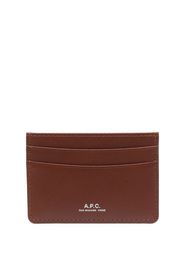 A.P.C. André logo-stamp leather cardholder - Marrone