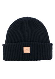 A.P.C. logo-appliqué wool-blend beanie - Blu