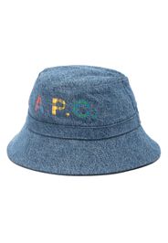 A.P.C. logo-print bucket hat - Blu