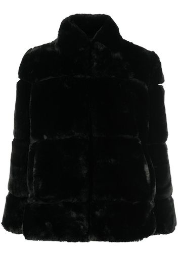 Apparis high-neck faux-fur coat - Nero