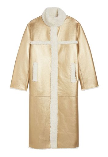 Apparis metallic shearling-trim coat - Oro