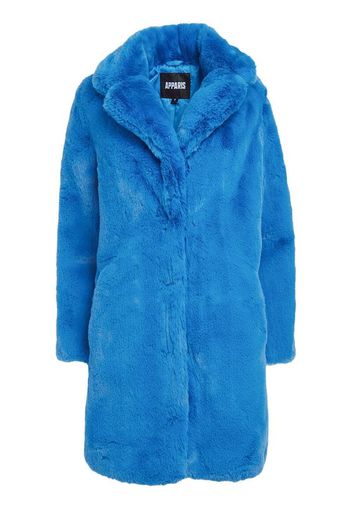 Apparis faux-fur single-breasted button coat - Blu