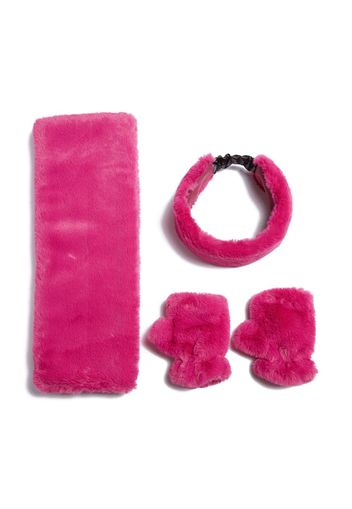 Apparis Abby faux-fur scarf set - Rosa