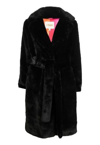 Apparis faux-fur tied-waist coat - Nero