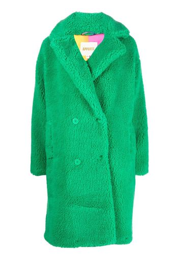 Apparis double-breasted faux-fur coat - Verde