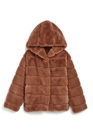 Apparis Cappotto con cappuccio Goldie in finta pelliccia - Marrone