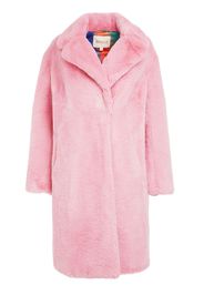 Apparis faux-fur single-breasted coat - Rosa