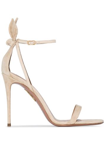 Aquazzura Bow Tie 105mm suede sandals - Toni neutri