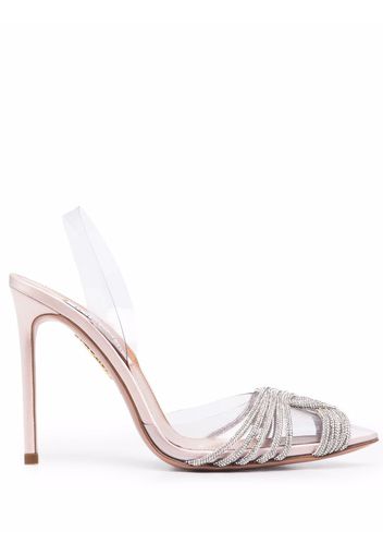 Aquazzura Gatsby 105mm crystal-embellished pumps - Argento