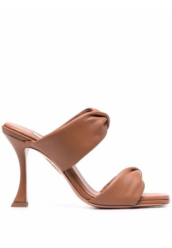 Aquazzura double-strap 110mm leather sandals - Marrone