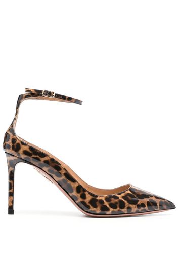 Aquazzura mid-heel leopard-print pumps - Marrone