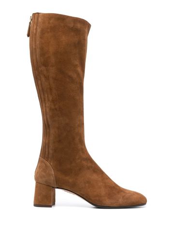 Aquazzura Saint Honore' 50mm suede boots - Marrone