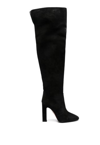 Aquazzura 130mm knee-high suede boots - Nero